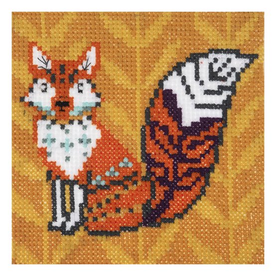 Trimits Fox Mini Cross Stitch Kit 13cm x 13cm image number 4