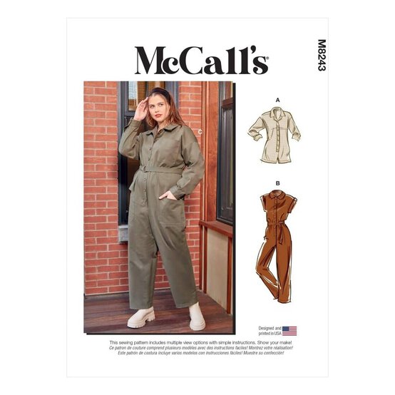 McCall's Women's Jumpsuit Sewing Pattern M8243 (RR 18W-24W) image number 1