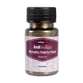 Anthracite Metallic Fabric Paint 50ml