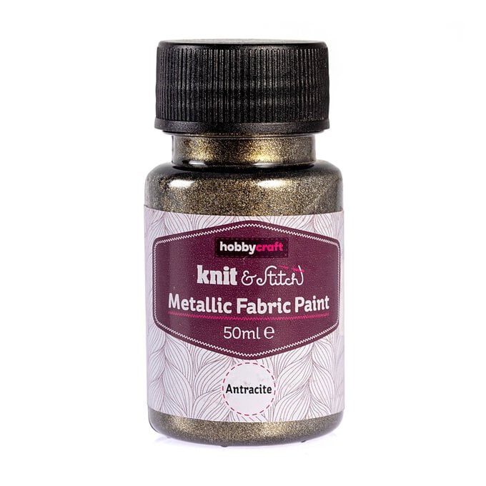 Anthracite Metallic Fabric Paint 50ml image number 1
