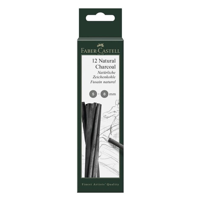 Faber-Castell Natural Charcoal Sticks 5-8mm 12 Pack image number 1