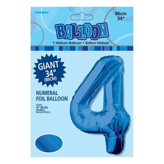 Extra Large Blue Foil 4 Balloon image number 2