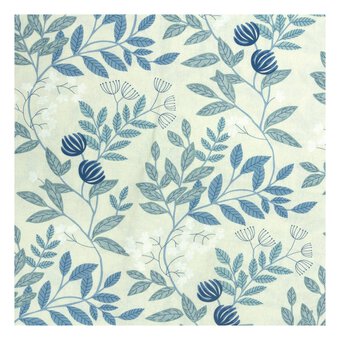 Blue Branches Cotton Fabric by the Metre