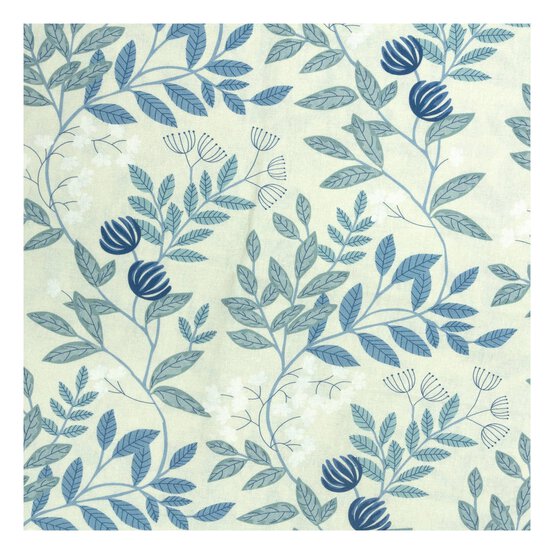 Blue Branches Cotton Fabric by the Metre image number 2