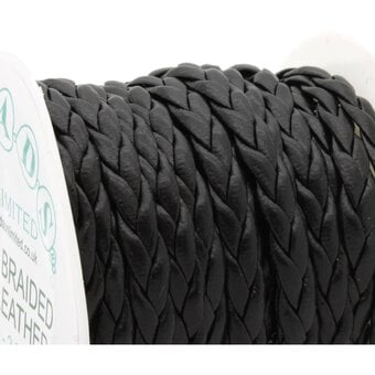 Beads Unlimited Black Braided Faux Leather 2.5m