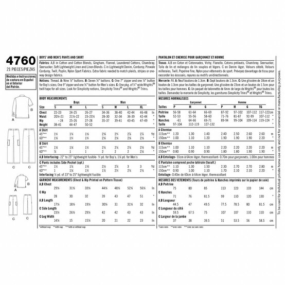 Simplicity Boys’ and Men’s Separates Sewing Pattern 4760 image number 3