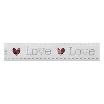 Grey Love Satin Ribbon 16mm x 4m