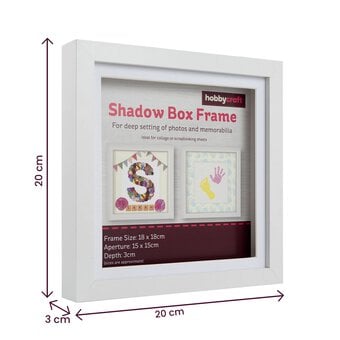 White Shadow Box Frame 18cm x 18cm image number 3
