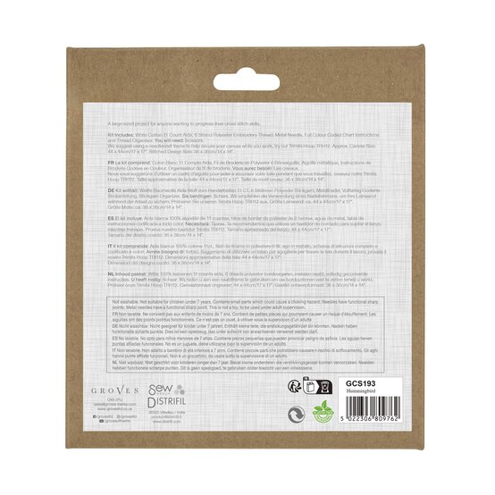 Trimits Hummingbird Large Cross Stitch Kit 36cm x 36cm image number 4