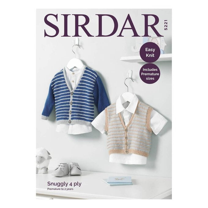 Sirdar Snuggly 4 Ply Cardigan and Waistcoat Pattern 5221 image number 1