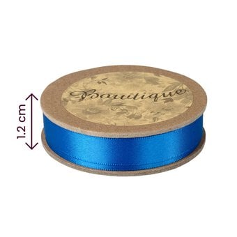 Royal Blue Double-Faced Satin Ribbon 12mm x 5m image number 4