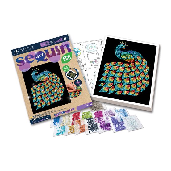 Kitfix Peacock Sequin Art Purple Kit image number 4