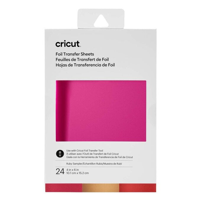 Cricut Ruby Transfer Foil Sheets 4 x 6 Inches 24 Pack image number 1