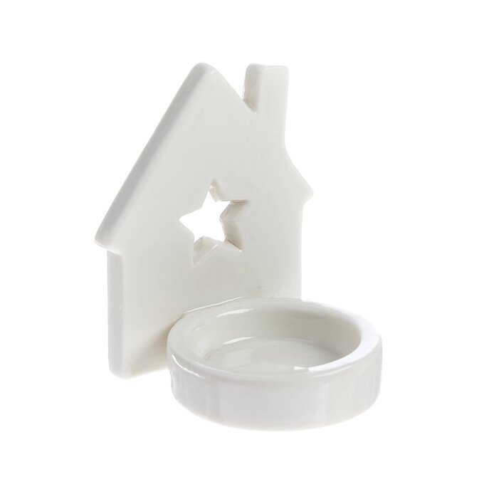 Glaze Ceramic House Tealight Holder 7cm Hobbycraft