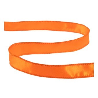 Orange Wire Edge Satin Ribbon 25mm x 3m