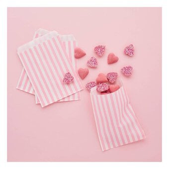 Pink and White Striped Treat Bags 50 Pack