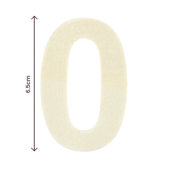 Small Wooden Number 0 6.5cm image number 4