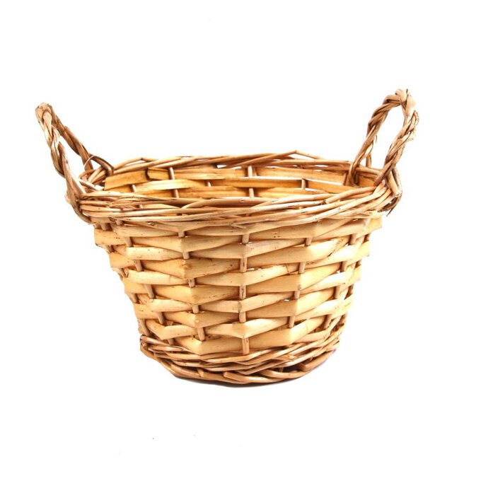 Natural Circle Willow Basket 18.5cm x 18.5cm image number 1