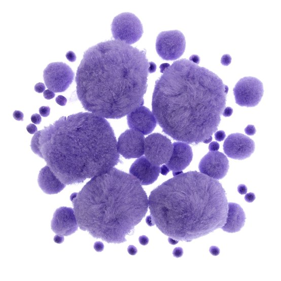 Lilac Pom Poms 60 Pack image number 1