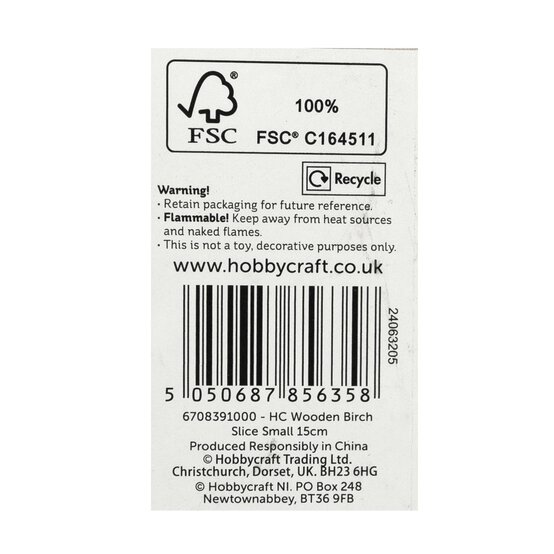 Birch Wooden Slice 15cm image number 6