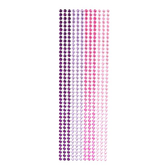 Mixed Pink Adhesive Gems 6mm 504 Pack image number 2