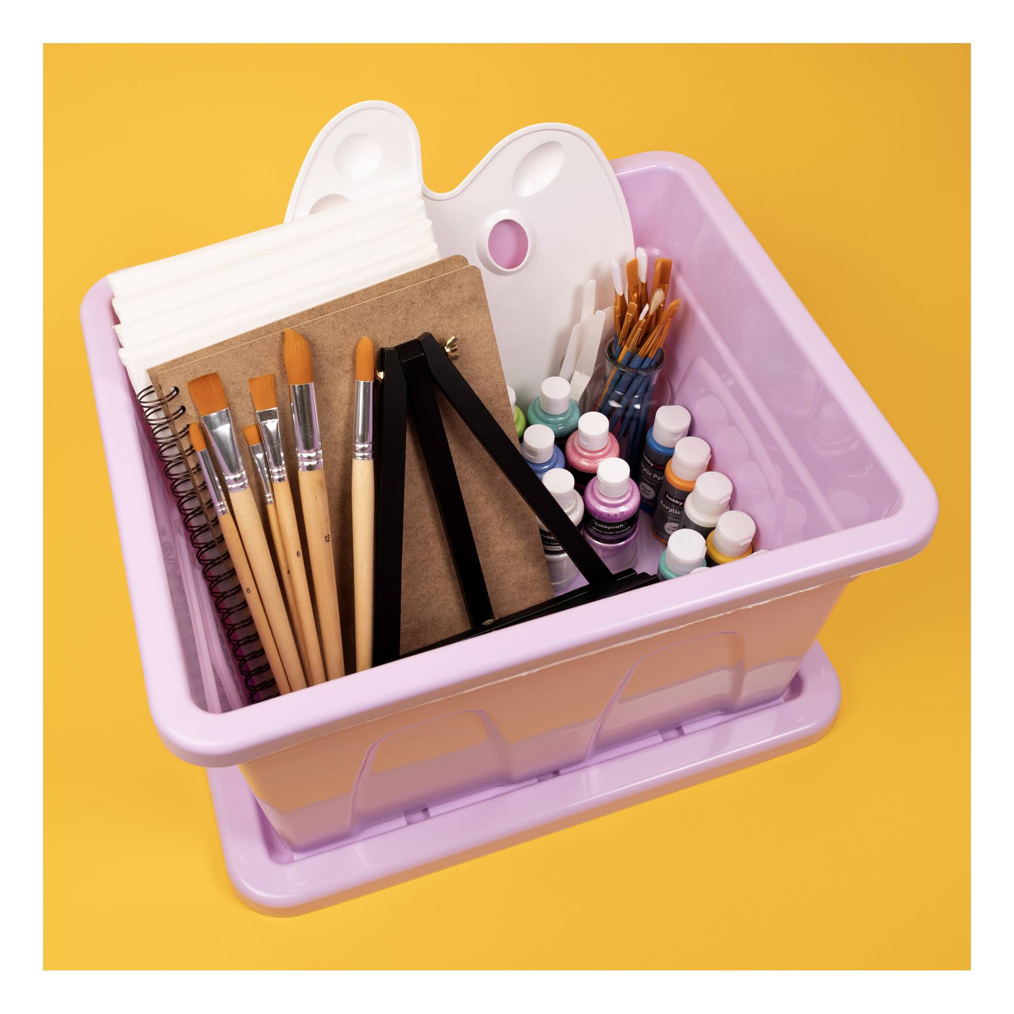 Whitefurze 32 Litre Pastel Purple Stack and Store Storage Box Hobbycraft