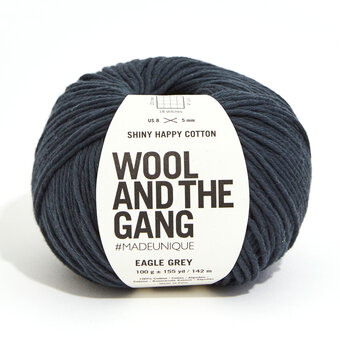 Wool and the Gang Eagle Grey Shiny Happy Cotton 100g