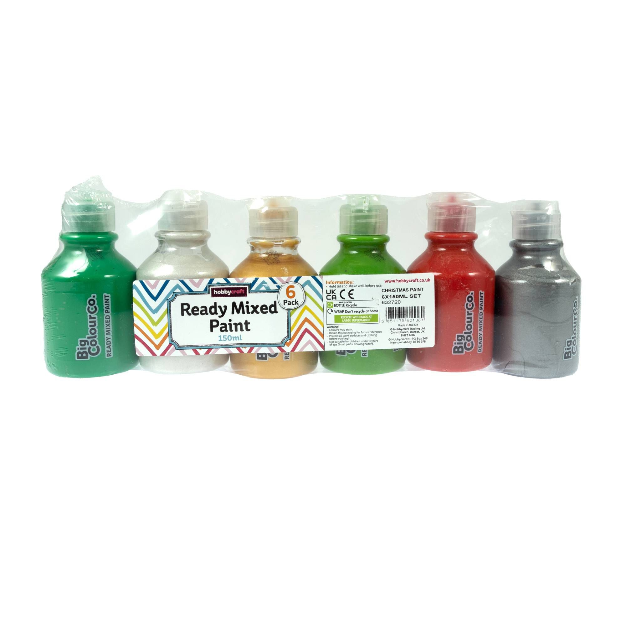 Christmas Ready Mixed Paint 150ml 6 Pack Hobbycraft