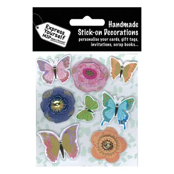 Express Yourself Butterfly and Flower Card Toppers 8 Pieces