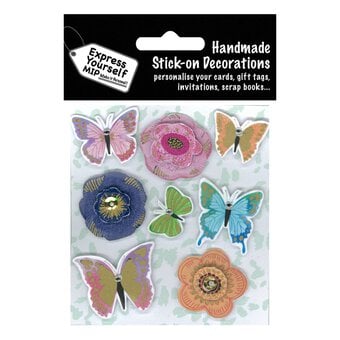 Express Yourself Butterfly and Flower Card Toppers 8 Pieces