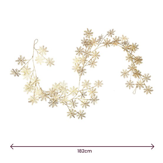 Metallic Gold Snowflake Garland 1.8m image number 6