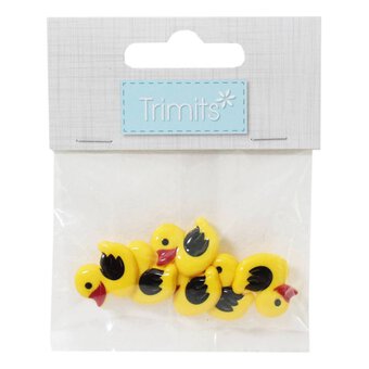 Trimits Yellow Duck Craft Buttons 6 Pieces