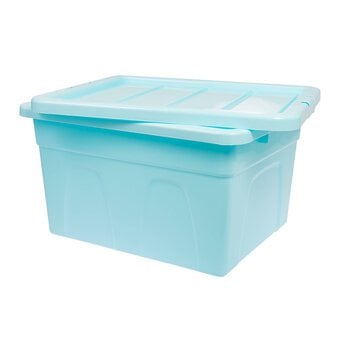 Whitefurze 32 Litre Pastel Blue Stack and Store Storage Box  image number 5