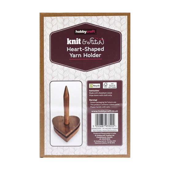 Heart-Shaped Wooden Yarn Holder 19cm  image number 4