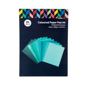 Aqua Coloured Paper Pad A4 24 Pack image number 4
