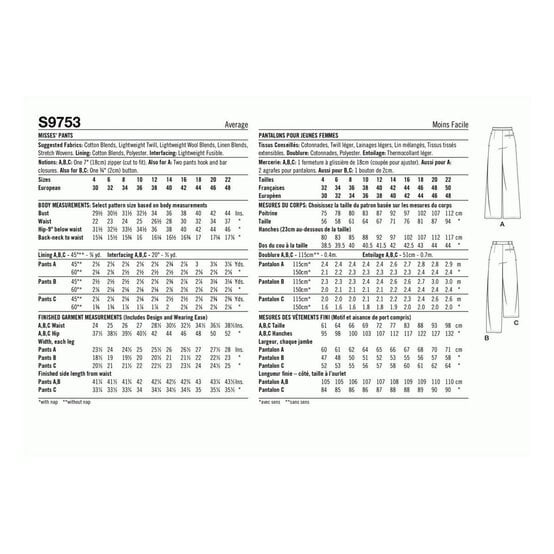 Simplicity Women's Trousers  Sewing Pattern S9753 (D5 4-12) image number 2
