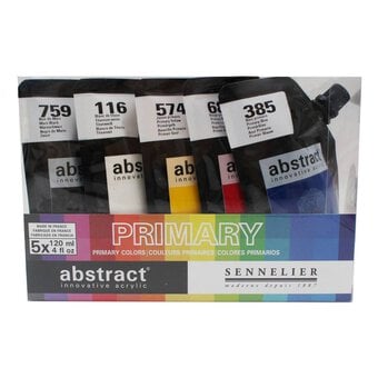 Sennelier Primary Abstract Acrylic Paint Pouch 120ml 5 Pack
