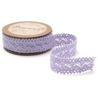 Lilac Cotton Lace Ribbon 18mm x 5m image number 3