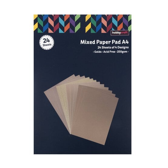 Mixed Gold Paper Pad A4 24 Sheets  image number 4