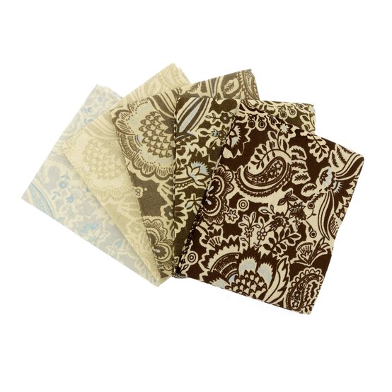 Neutral Paisley Cotton Fat Quarters 5 Pack image number 1