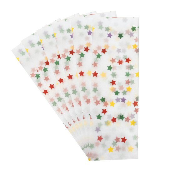 Multicoloured Star Printed Tissue Paper 50cm x 70cm 6 Pack image number 1