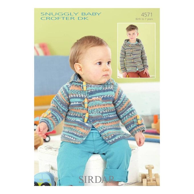 Sirdar Snuggly Baby Crofter DK Collared and Hooded Jackets Digital Pattern 4571 image number 1