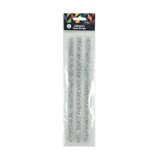 Silver Adhesive Gem Strips 3 Pack image number 4