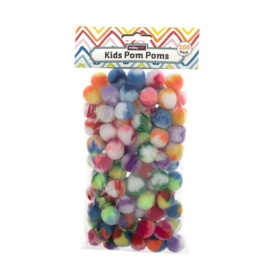 Rainbow Pom Poms 2cm 100 Pack image number 4