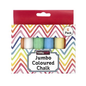 Jumbo Coloured Chalks 6 Pack 