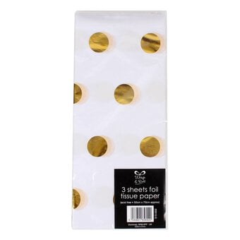 Gold Foil Polka Dot Tissue Paper 3 Sheets image number 2