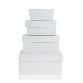 White Mache Rectangle Nesting Boxes 4 Pack image number 4