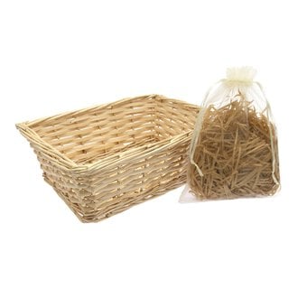 Hamper Basket and Natural Shred 30cm x 22cm x 11cm