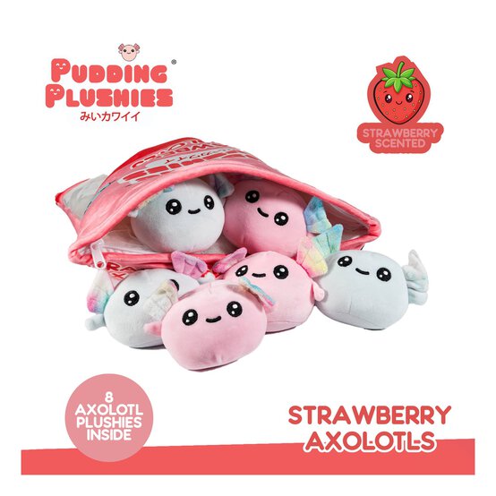 Pudding Plushies Strawberry Axolotls   image number 2