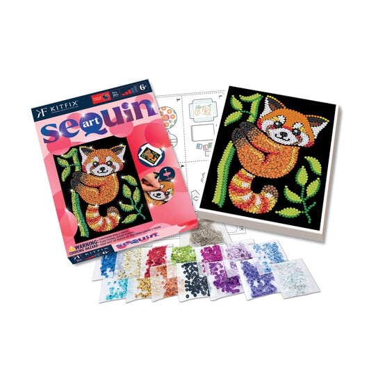 Kitfix Red Panda Sequin Art Red Kit image number 2